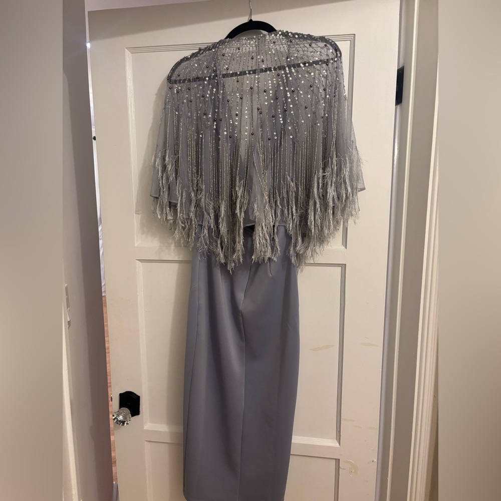 Lilac feather cocktail dress